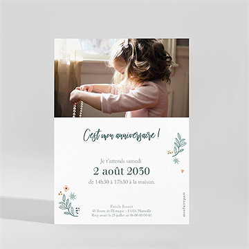 Invitation anniversaire la ronde des licornes - Dos de l'invitation