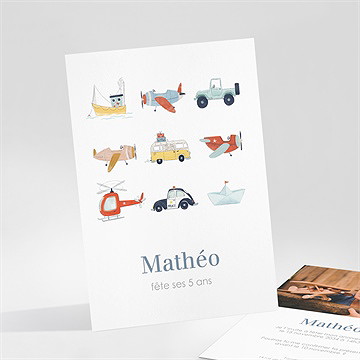 Invitation anniversaire véhicules