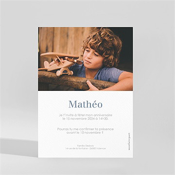 Invitation anniversaire véhicules - Dos de l'invitation