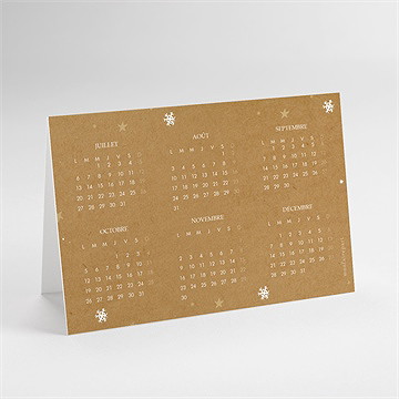 Carte de voeux voeux enneigés calendrier - dos de la carte