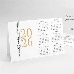 Carte de voeux calligraphie calendrier