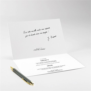 Carte de voeux calligraphie calendrier - Intérieur de la carte