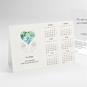 Carte de voeux monde calendrier