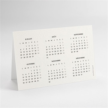 Carte de voeux monde calendrier - dos de la carte