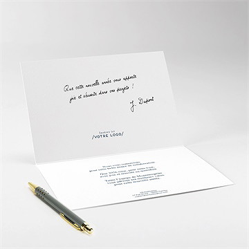 Carte de voeux couleur argent calendrier - Intérieur de la carte