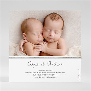 Remerciement naissance des jumeaux ! - Dos de la carte
