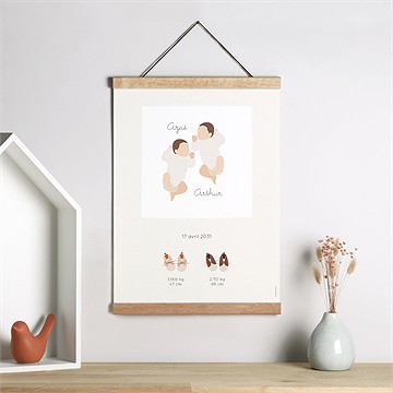 Affiche naissance des jumeaux ! - Mise en situation