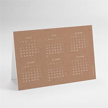 Carte de voeux solidaire calendrier - dos de la carte