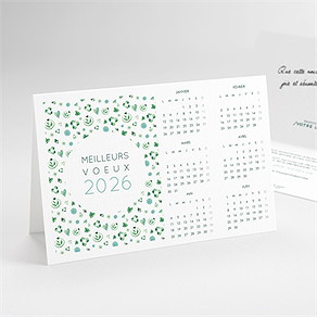 Carte de voeux croissance verte calendrier