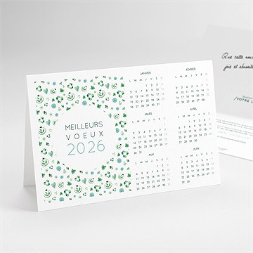 Carte de voeux croissance verte calendrier