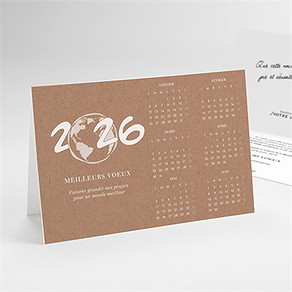 Carte de voeux durable calendrier