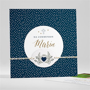 Faire-part communion relief ensemencé