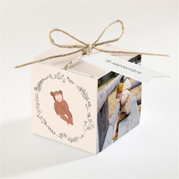 Boîte de dragées baptême bébé nounours