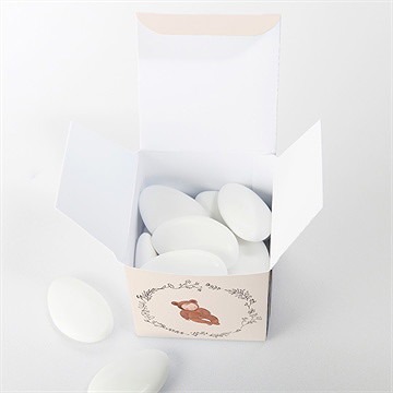 Boîte de dragées baptême bébé nounours - Dessus de la boîte