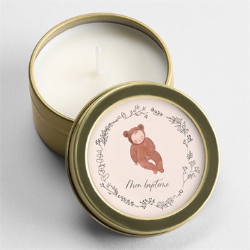 Bougie baptême bébé nounours
