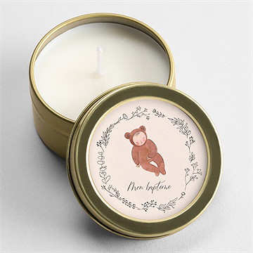 Bougie baptême bébé nounours
