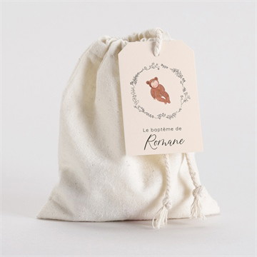 Pochon baptême bébé nounours