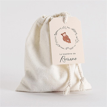 Pochon baptême bébé nounours