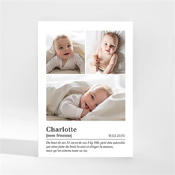 Faire-part naissance tendre définition