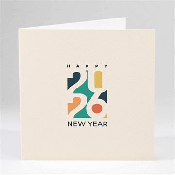 Carte de voeux année en couleur