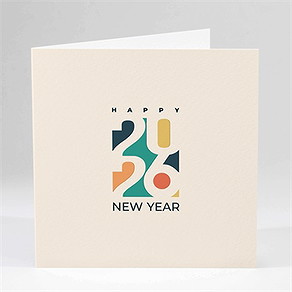 Carte de voeux année en couleur