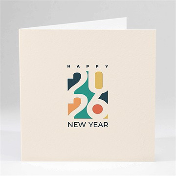 Carte de voeux année en couleur