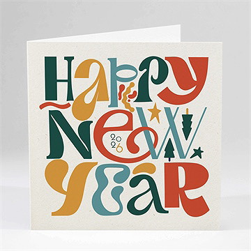 Carte de voeux new year vintage