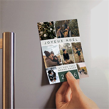 Carte de voeux voeux vintage magnet - Mise en situation