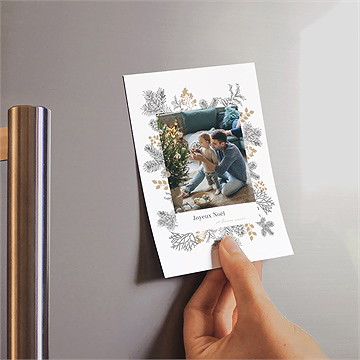 Carte de voeux douce esquisse magnet - Mise en situation