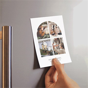 Carte de voeux hivernal magnet - Mise en situation