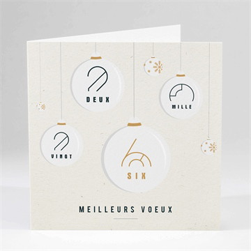 Carte de voeux boule de noël