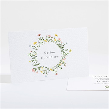 Carton d'invitation mariage joie champetre pocketfold