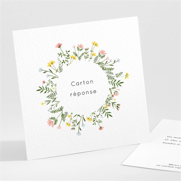 Carton réponse mariage joie champetre pocketfold