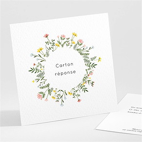 Carton réponse mariage joie champetre