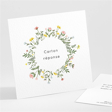 Carton réponse mariage joie champetre