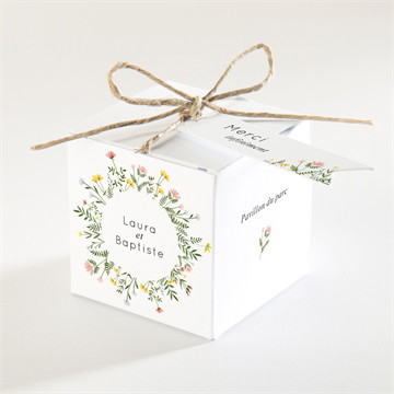 Boîte de dragées mariage joie champetre pocketfold