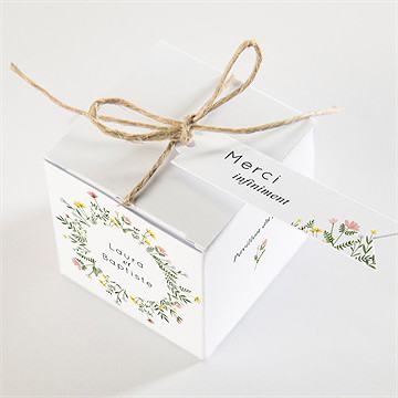 Boîte de dragées mariage joie champetre - Dessus de la boîte