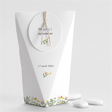 Boîte de dragées mariage joie champetre étui