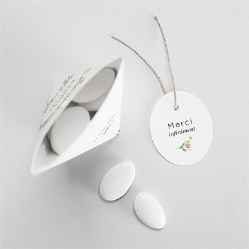 Boîte de dragées mariage joie champetre étui - Intérieur de la boîte