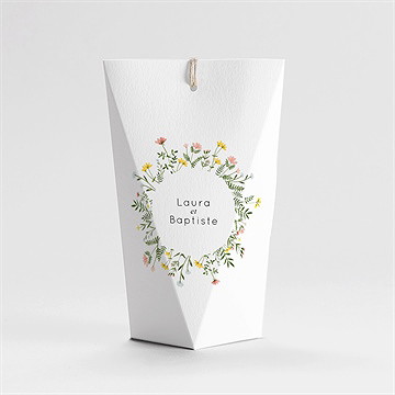 Boîte de dragées mariage joie champetre étui - Dos de la boîte