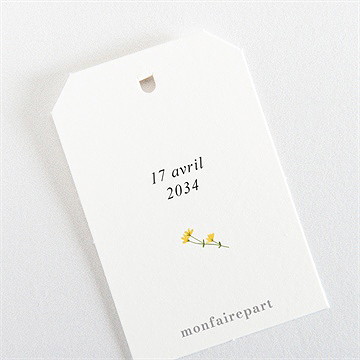 Etiquette mariage joie champetre - Dos de l'étiquette