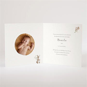 Faire-part naissance la clé des champs - Intérieur du faire-part