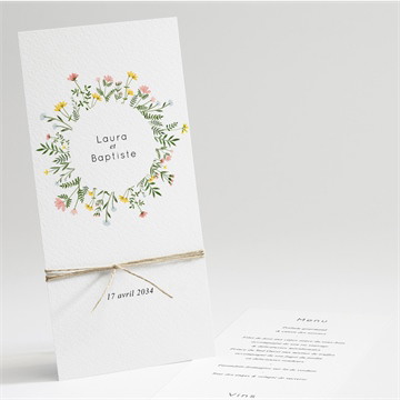Menu mariage joie champetre pocketfold