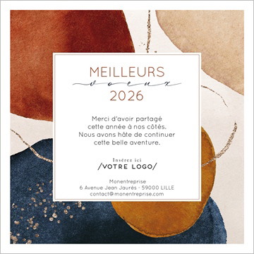 Carte de voeux virtuelle image entreprise artistique calendrier