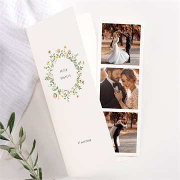 Remerciement mariage joie champetre pocketfold