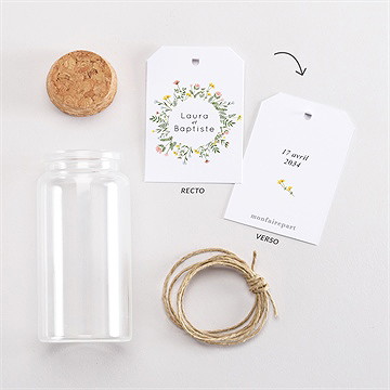 Mignonette mariage joie champetre étiquette - Vue d'ensemble