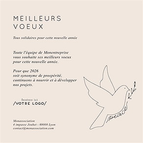Carte de voeux virtuelle image entreprise colombe de la paix