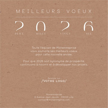 Carte de voeux virtuelle image entreprise année originale calendrier