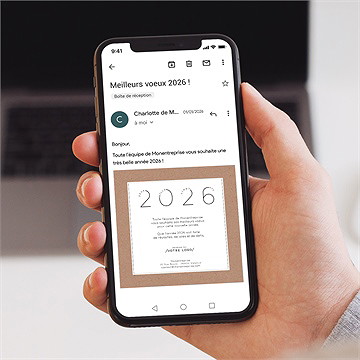 Carte de voeux virtuelle image entreprise design chiffres - Mise en situation