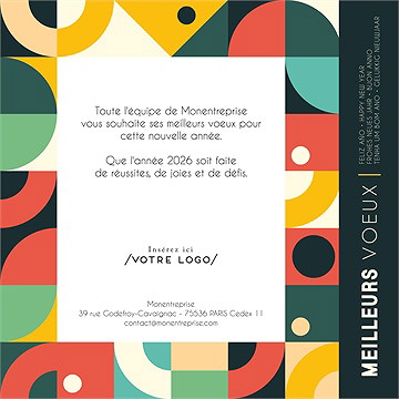 Carte de voeux virtuelle image entreprise graphisme bauhaus